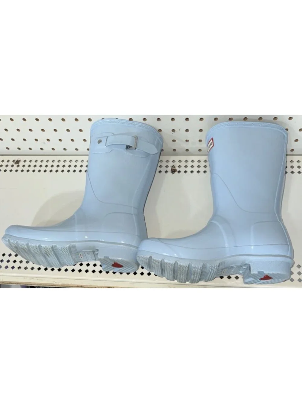 Hunter Original Short Gloss Womens Rubber Rain Boots Size 6 Pale Blue
